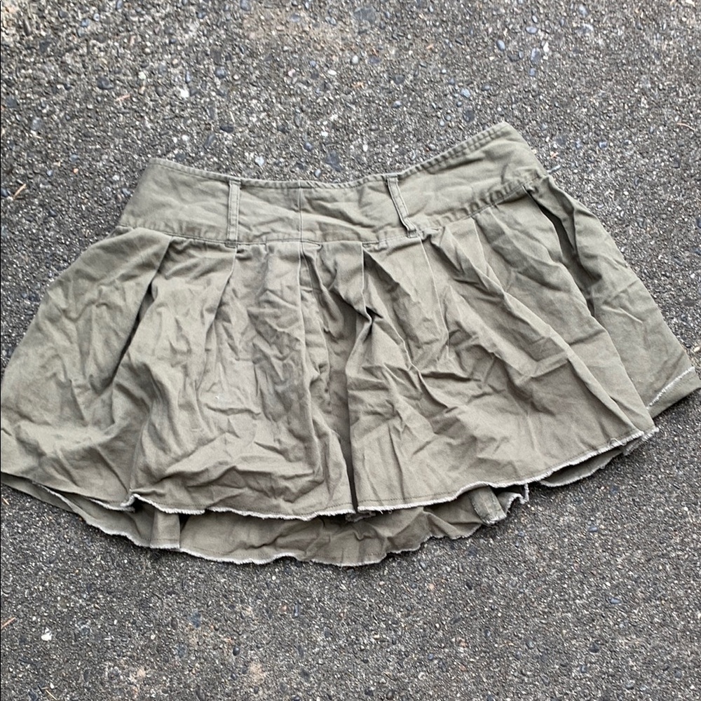 Social Collision Olive Green Skirt